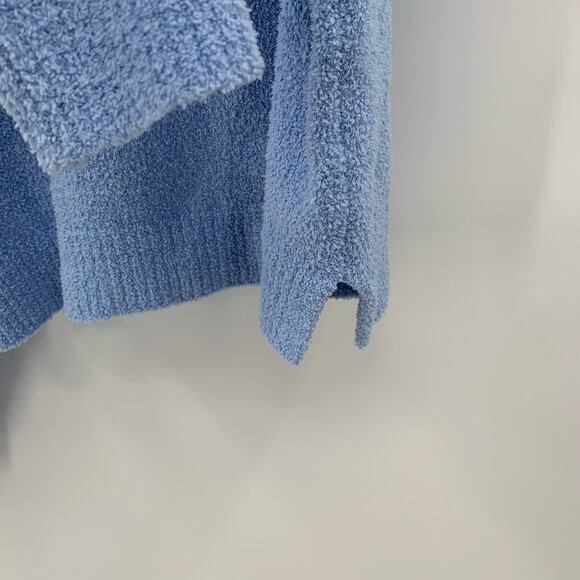 Aerie Womens Small Fuzzy Pullover Hoodie Powder Blue Soft Cozy Cropped Sweater - Picture 5 of 13